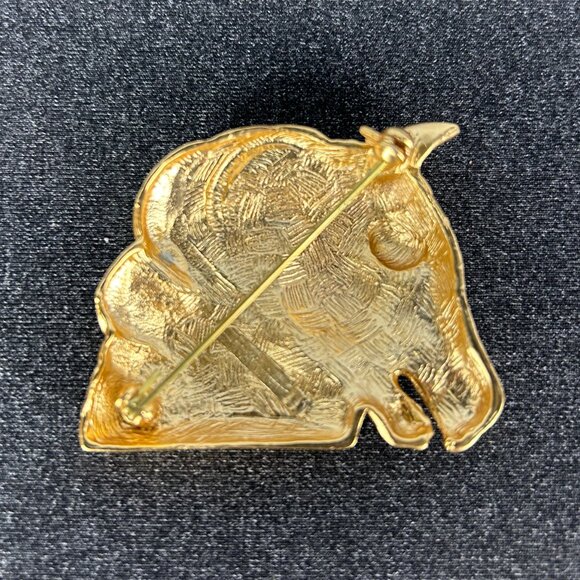 Doreen Ryan Unsigned Vintage Brooch Gold Tone Horse with Flowing Mane Large 90’s - Picture 5 of 8